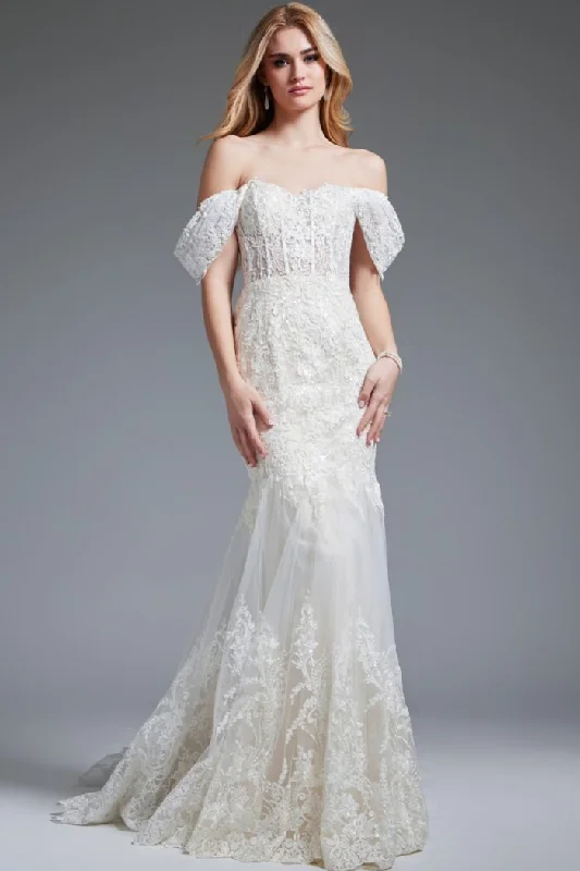 Today Only casual slip dressJovani JB220003 Ruffle Gown Long Mermaid Wedding Dress