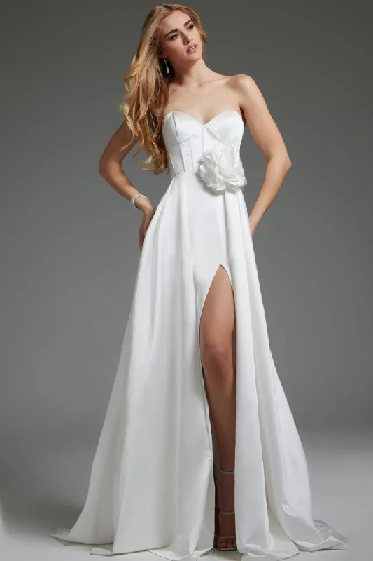 Act Now modern dressJovani JB40825 Bridal Gown A Line Corset Bodice Long Wedding Dress