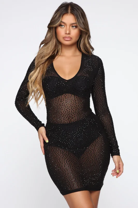 Price Blitz sophisticated dressIsabela Rhinestone Dress - Black/Black