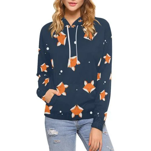 Price Drop Alert Fox Pattern Print Women Pullover Hoodie