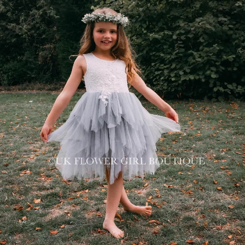 Mega Sale chic shift dressBoho Dreams Dress - Silver Grey Applique