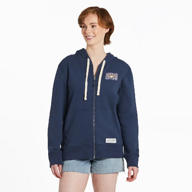 Online Only loose fit athletic hoodieLife is Good Women's Retro Sunburst Simply True Fleece Hoodie, Darkest Blue