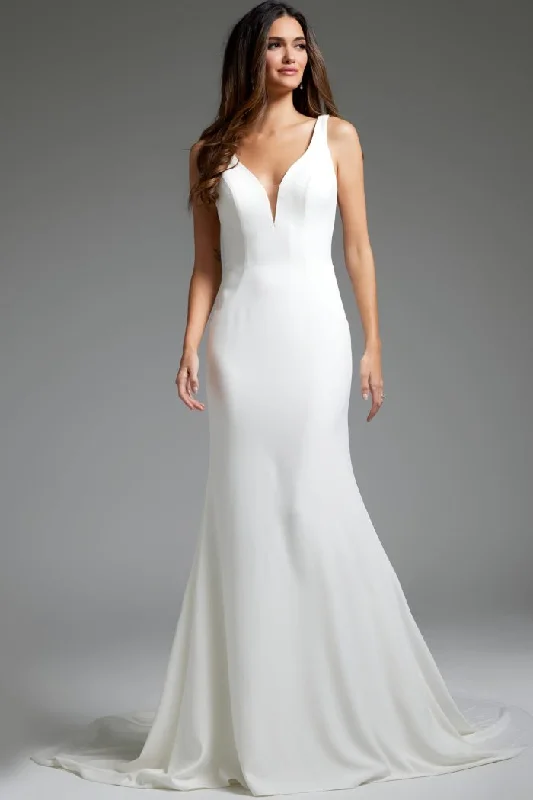 Friends and Family Sale off-shoulder dressJovani JB42222 Long Lace Back Mermaid Wedding Dress