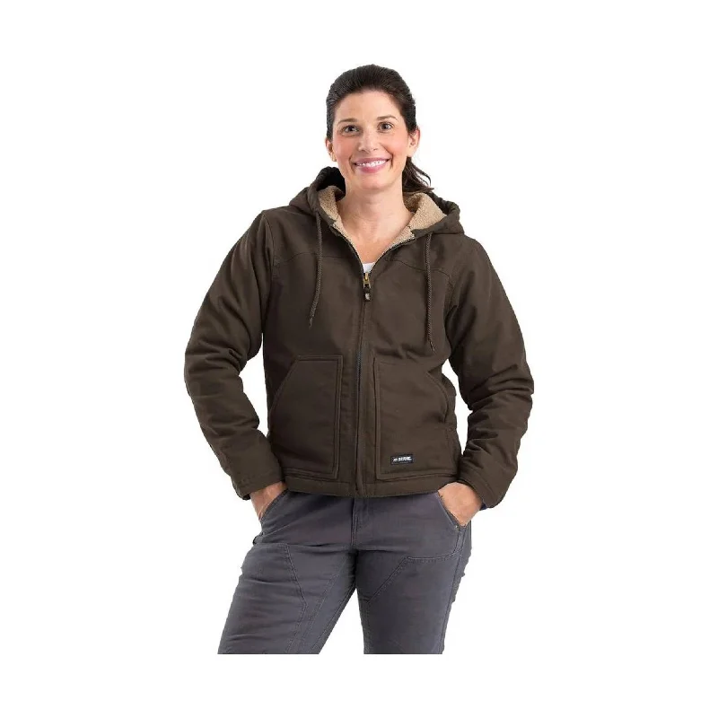 Blowout Sale faux fur coatBerne Women's Sherpa-Lined Duck Hooded Jacket - Tuscan FINAL SALE