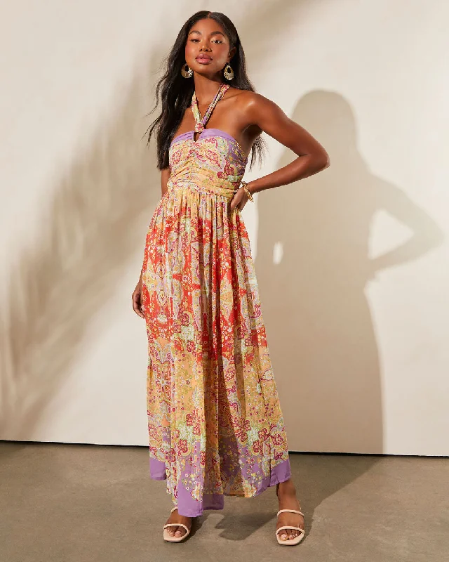 Sneak Peek Sale stylish party dressMedford Printed Halter Maxi Dress