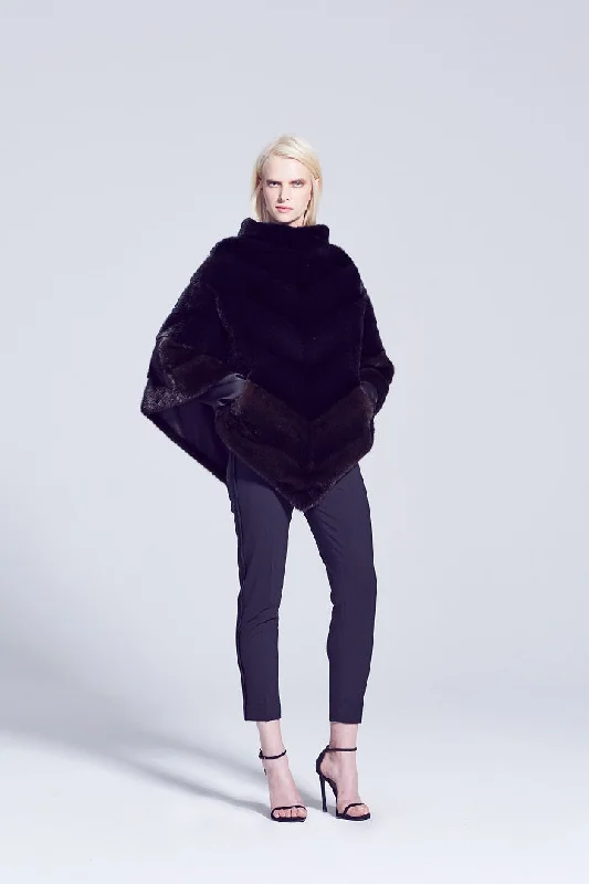Savings Event comfortable winter coatVivian Mink Fur Cape