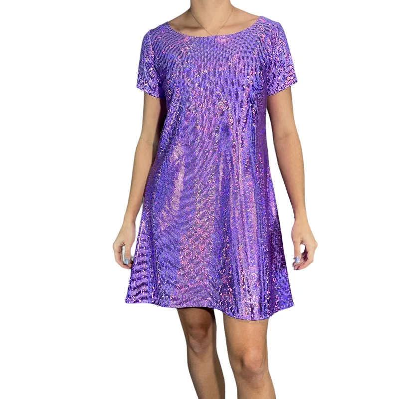 Deal Frenzy statement dressLavender Holographic Sparkly Tee Dress | Shirtdress in Purple