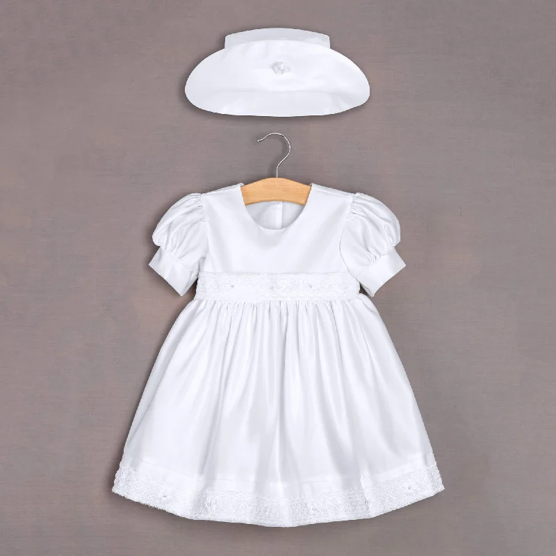 Instant Discount casual summer dressBaby Princess Gracie Dress and Hat - White