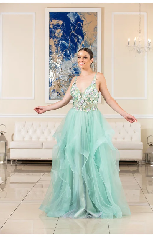 Flash Sale floral wrap dressFlair Prom (24761) Spring 2024