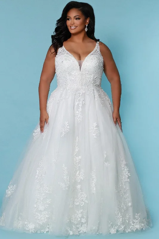 Special Discount printed dressSydneys Closet SC5274 Long A Line Wedding Dress