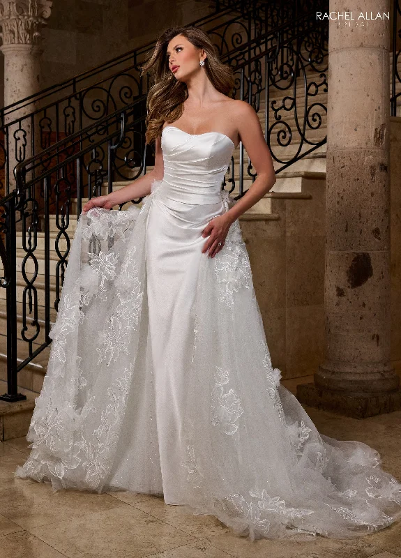 Value Deals relaxed fit dressRachel Allan RB5081 Long Glitter Detachable Train Wedding Dress