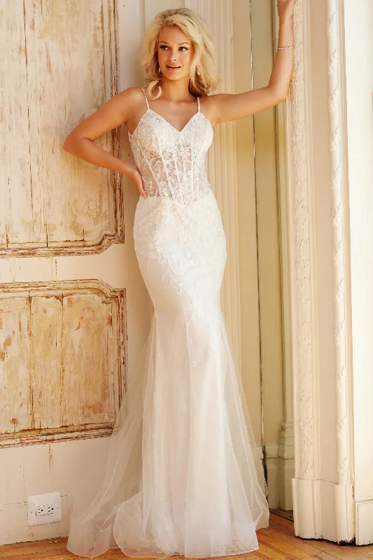 Holiday Sale relaxed fit dressJovani JB63673 Long Bridal Gown Beaded Wedding Dress