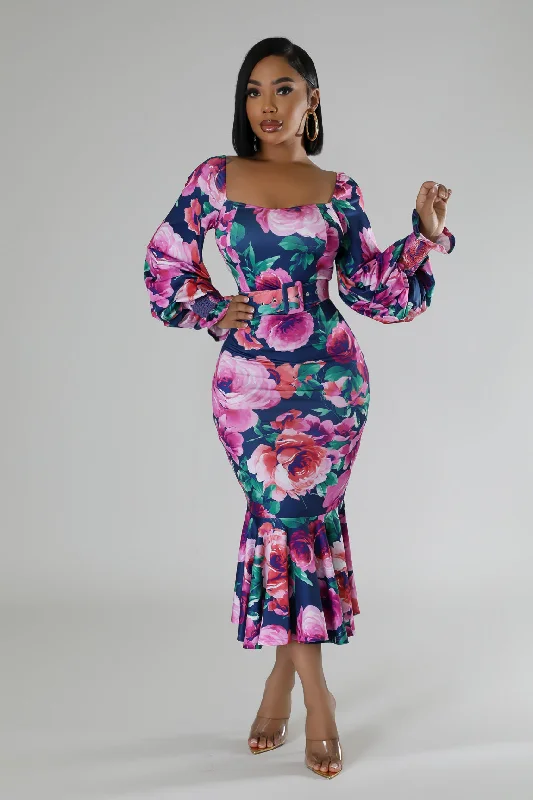 Special Offer sleek midi dressFloral Gurly Dress