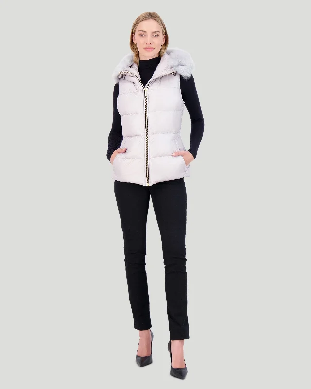 Deal Explosion stylish blazer coatAPRES-SKI VEST WITH DETACHABLE TOSCANA LAMB HOOD TRIM
