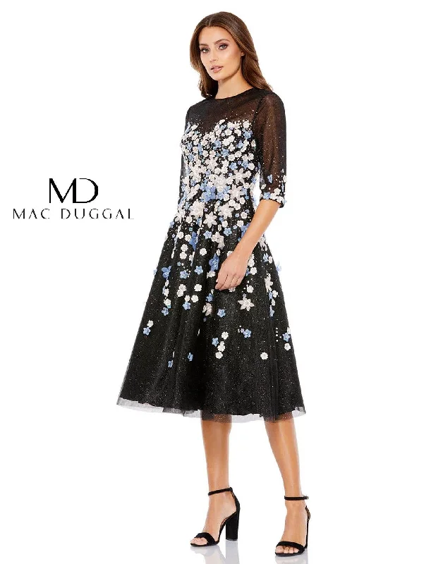 Friends and Family Sale trendy bodycon dressMac Duggal 11161 Short Long Sleeve Floral Dress Friends and Family Sale trendy bodycon dressMac Duggal 11161 Short Long Sleeve Floral Dress