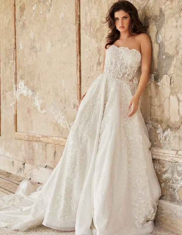 Deal Explosion midi dressJovani JB24563 Ball Gown Glitter Long Lace Wedding Dress