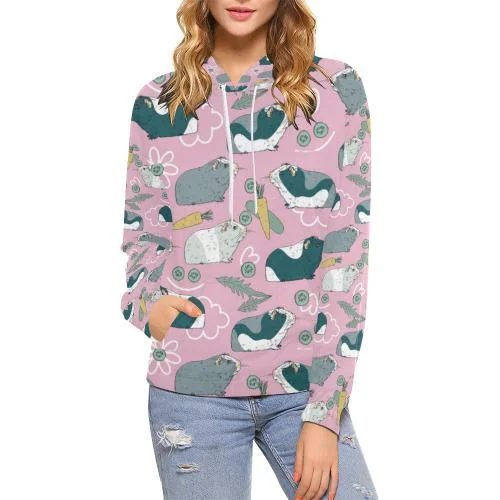 Deal Mania Guinea Pig Print Pattern Women Pullover Hoodie