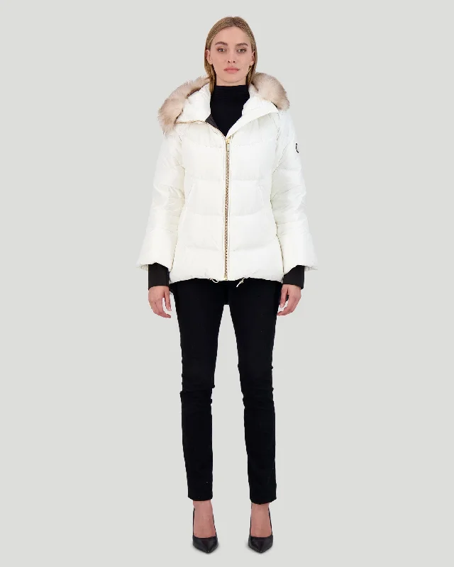 Price Blitz minimalist jacketAPRES-SKI JACKET WITH DETACHABLE TOSCANA LAMB HOOD TRIM