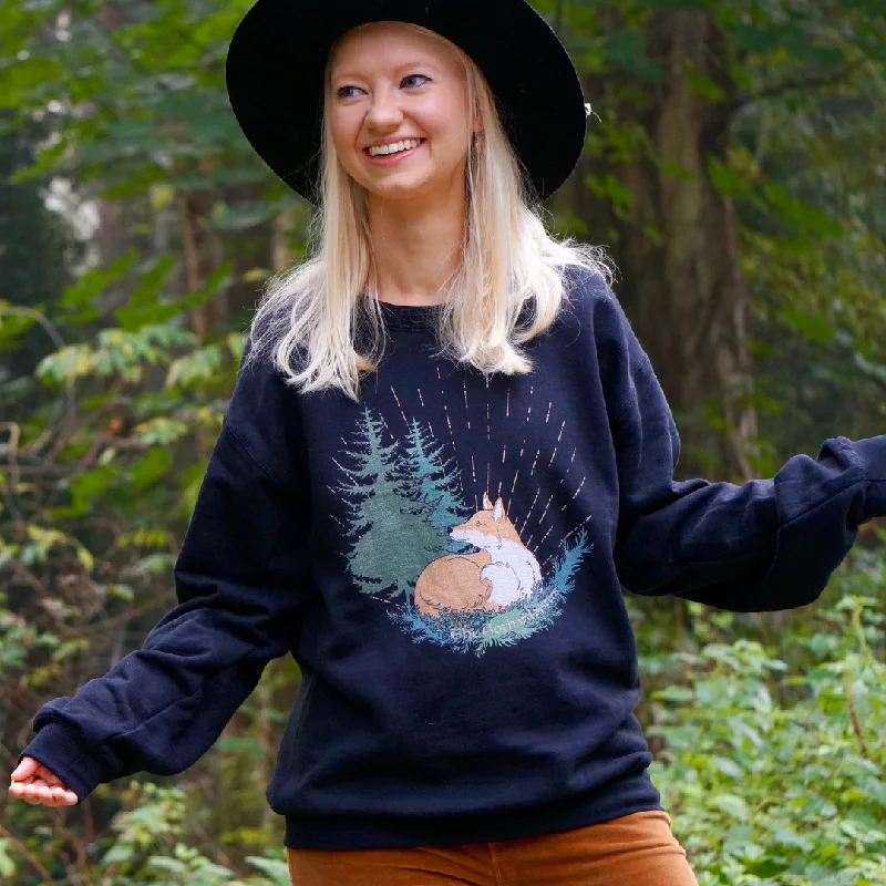 Discount Days minimalist gym sweatshirtForest Fox Pullover Sweatshirt