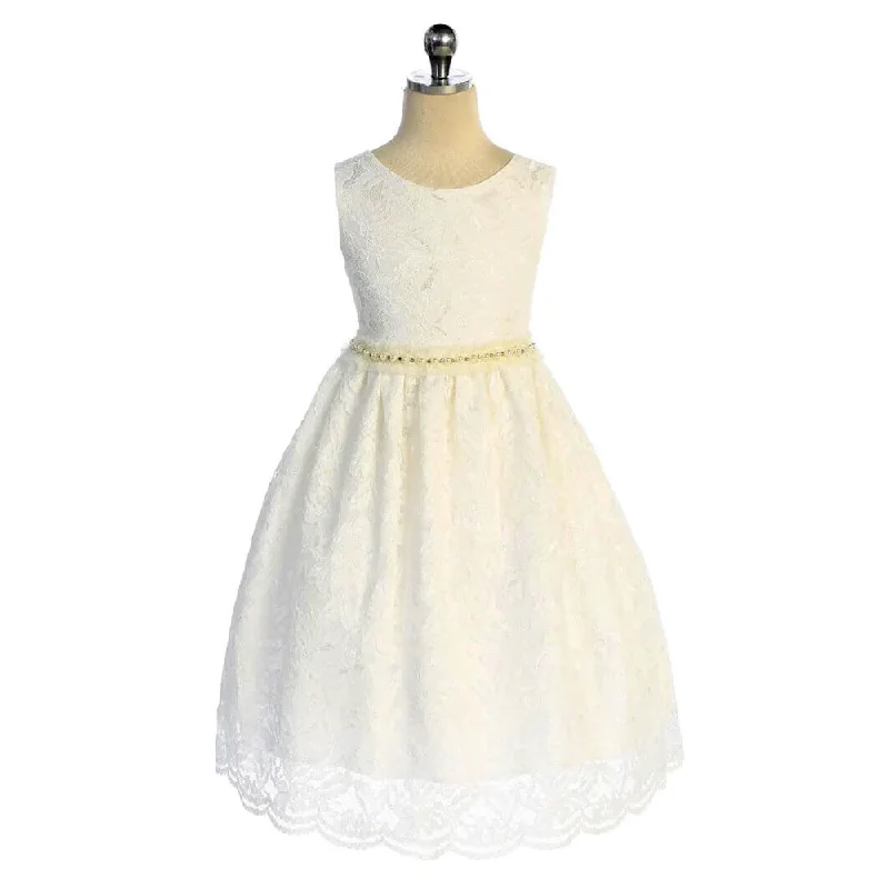 Amazing Deals summer dressBelle of the Ball Dress - White Full Lace Diamante Sash