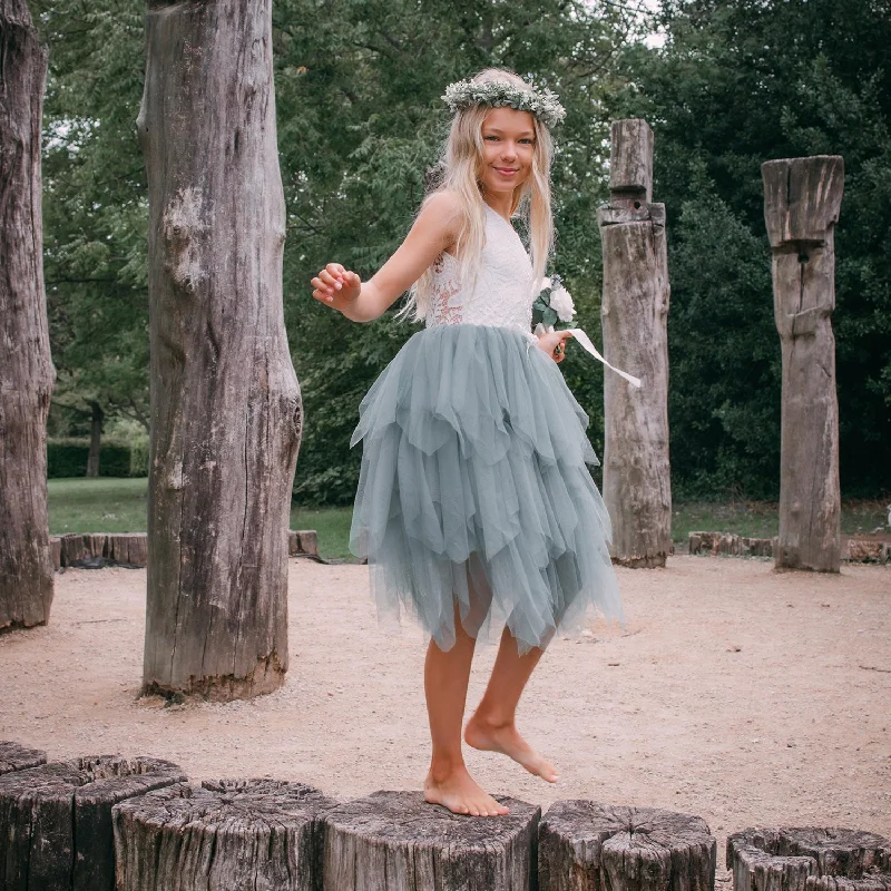 Don't Wait modern dressBoho Dreams Dress - Sage Green Applique