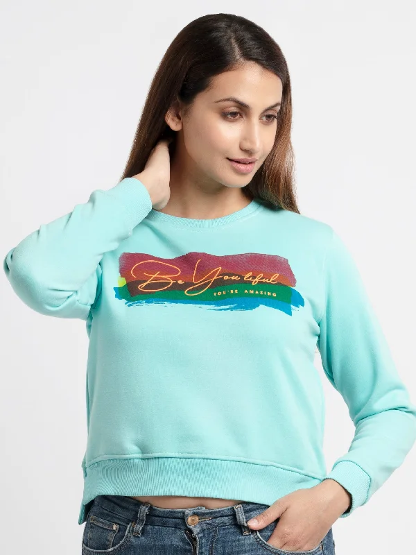 Overstock Sale warm workout hoodieWomen's Printed Round Neck Sweatshirt