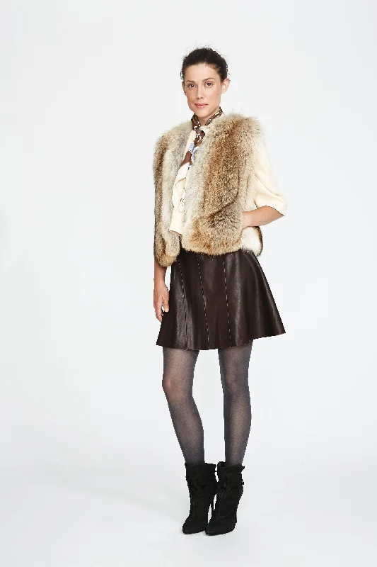 Deal Zone sleek trench coatChloe Coyote Fur Vest
